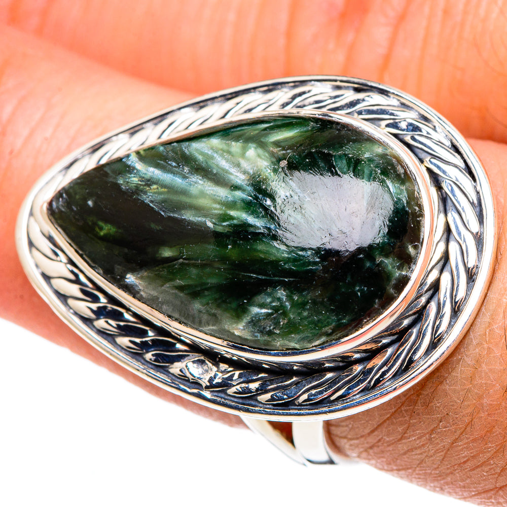 Seraphinite Rings handcrafted by Anasilvercos - RING95749