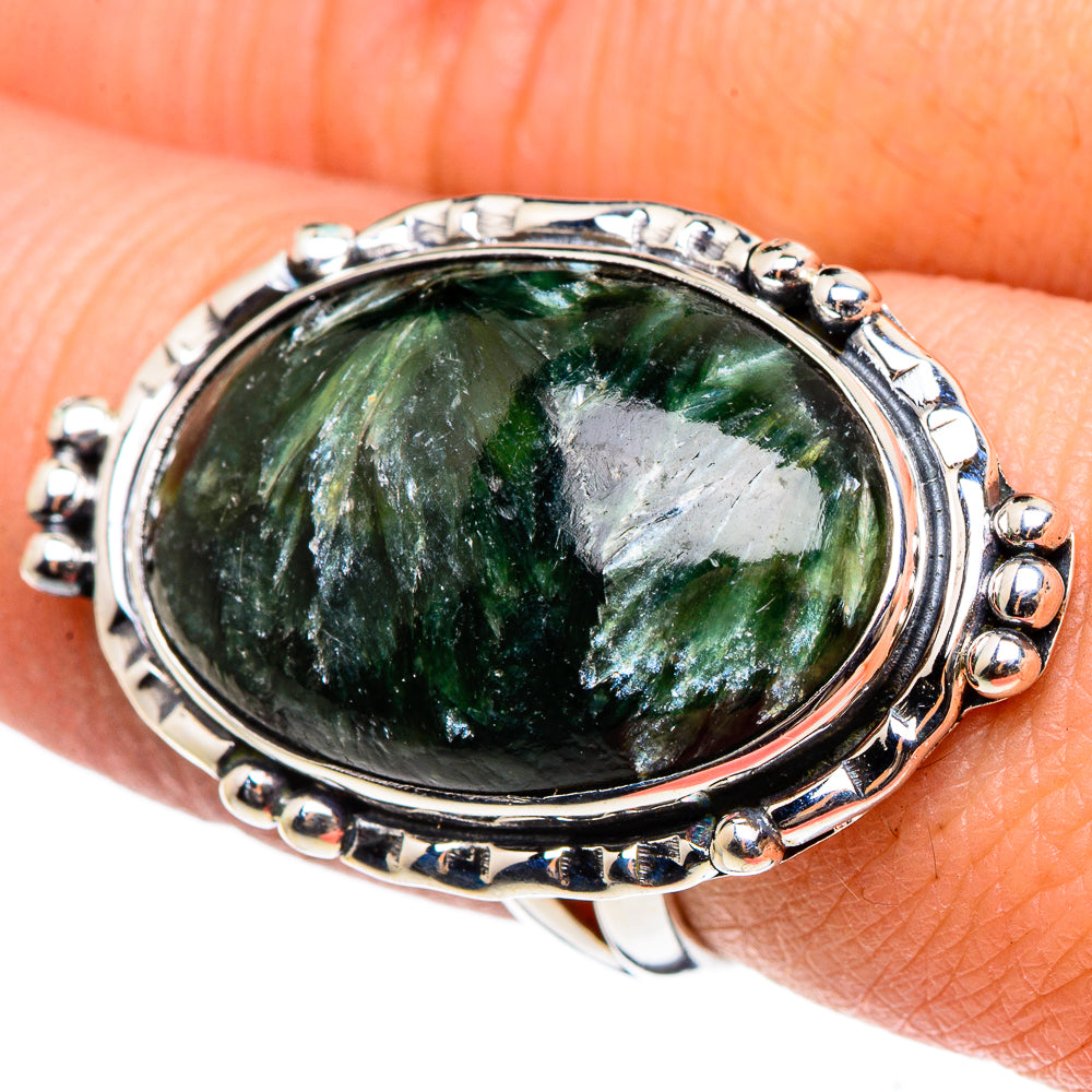 Seraphinite Rings handcrafted by Anasilvercos - RING95753
