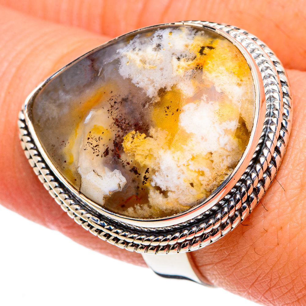 Plume Agate Rings handcrafted by Anasilvercos - RING95771