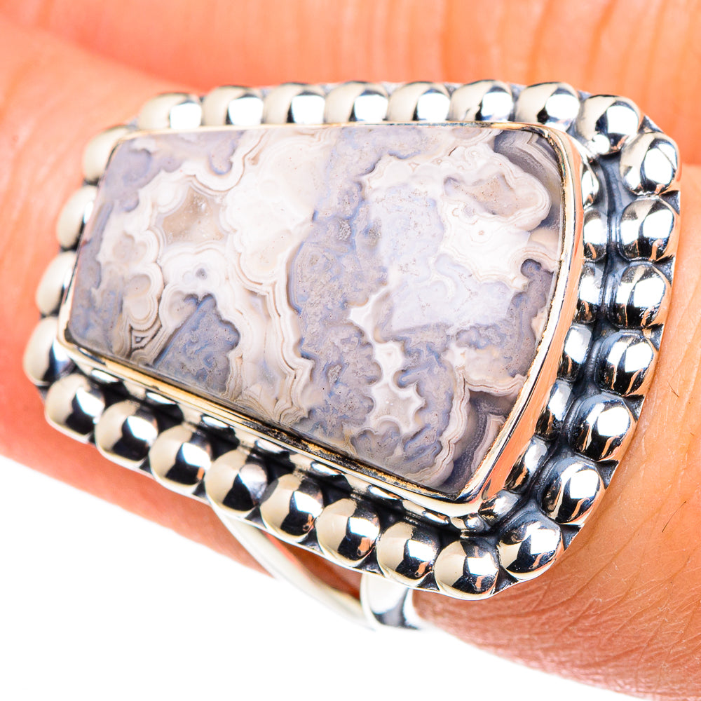 Laguna Lace Agate Rings handcrafted by Anasilvercos - RING95780