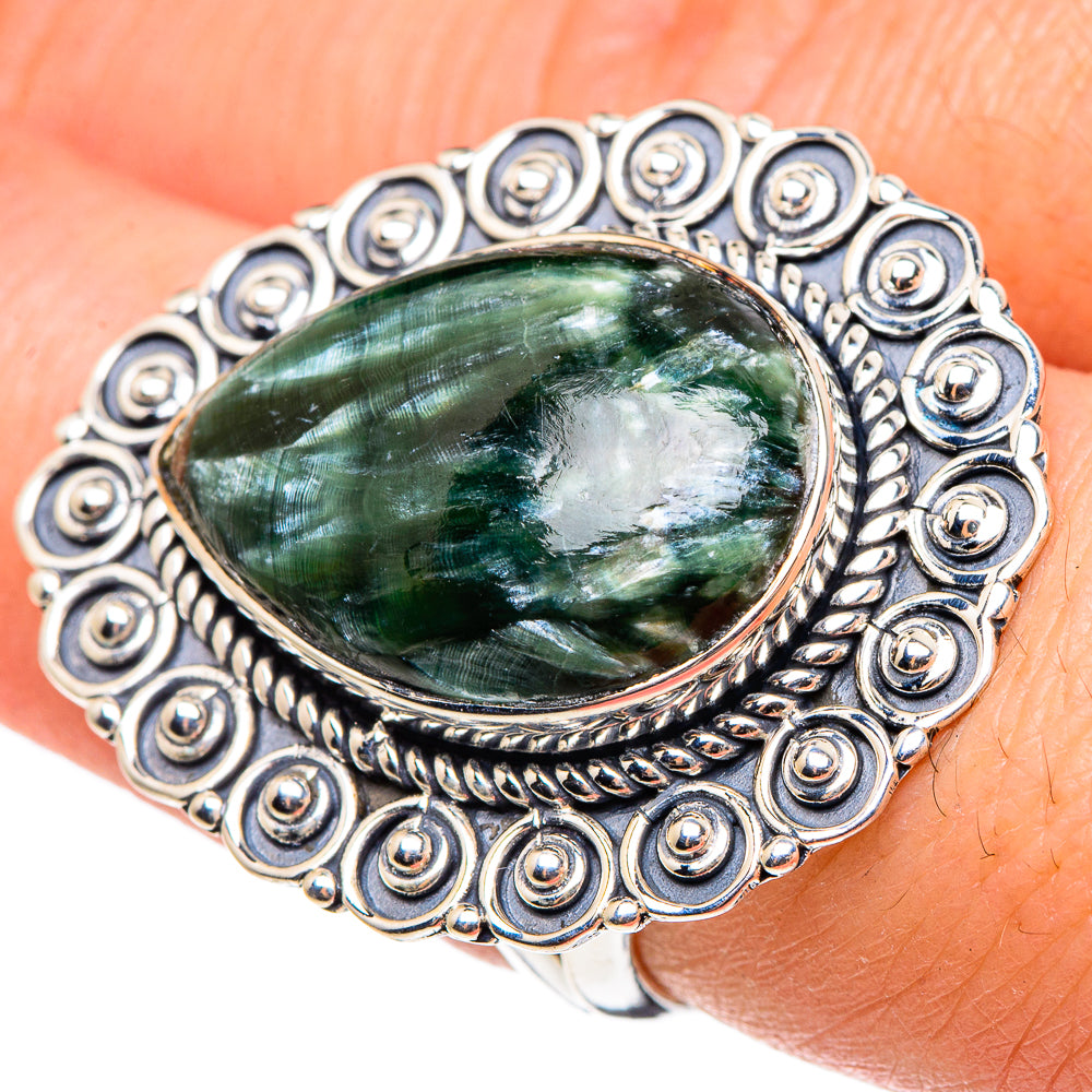 Seraphinite Rings handcrafted by Anasilvercos - RING95799