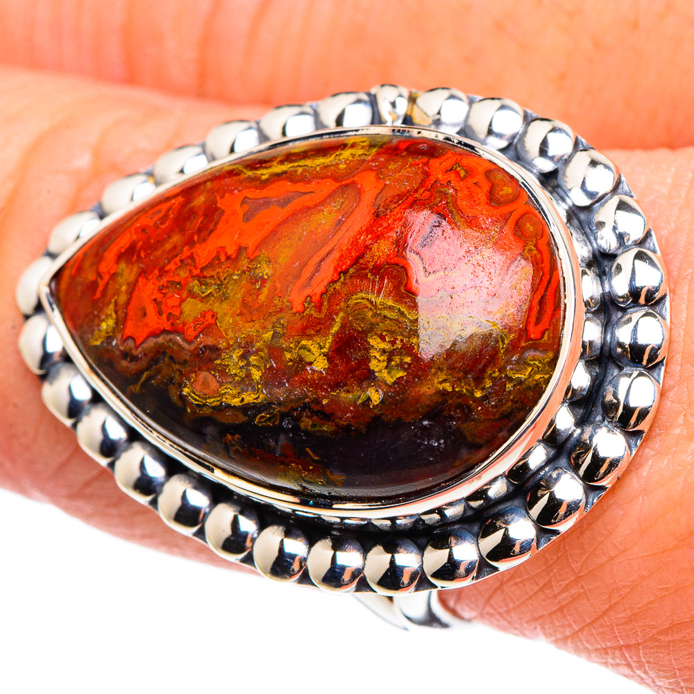 Morocco Agate Rings handcrafted by Anasilvercos - RING95809