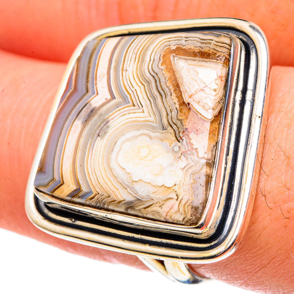 Laguna Lace Agate Rings handcrafted by Anasilvercos - RING95821