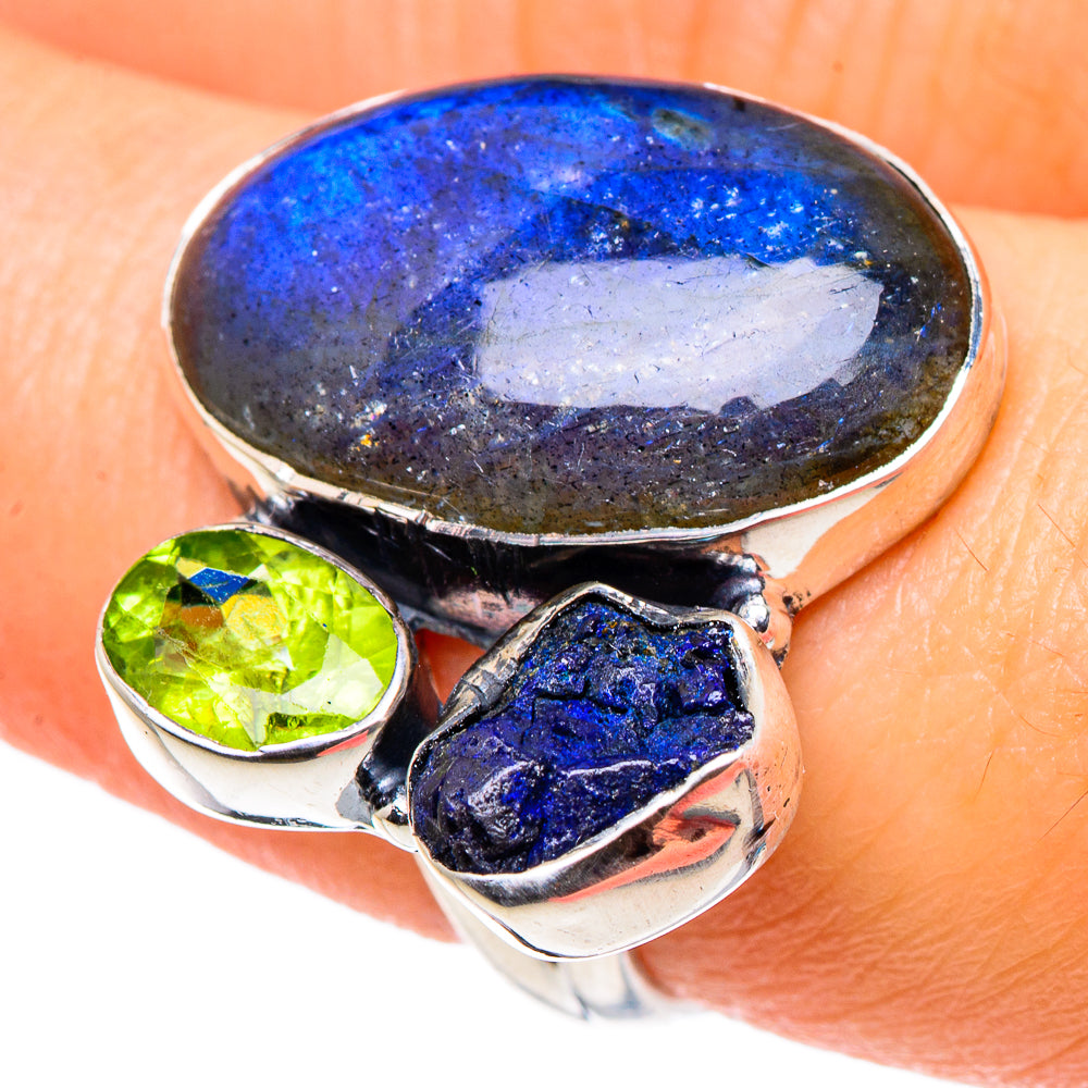 Labradorite, Lapis Lazuli, Peridot Rings handcrafted by Anasilvercos - RING95829