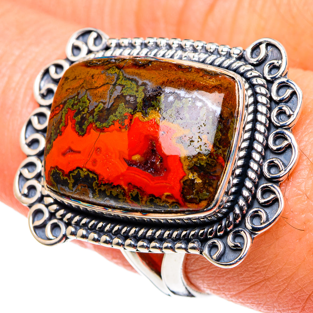 Morocco Agate Rings handcrafted by Anasilvercos - RING95833