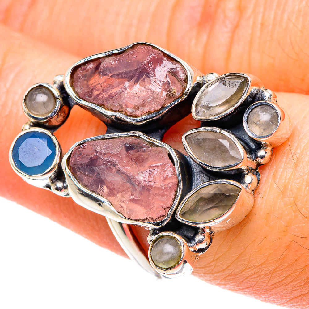 Rose Quartz, Chalcedony Rings handcrafted by Anasilvercos - RING95837