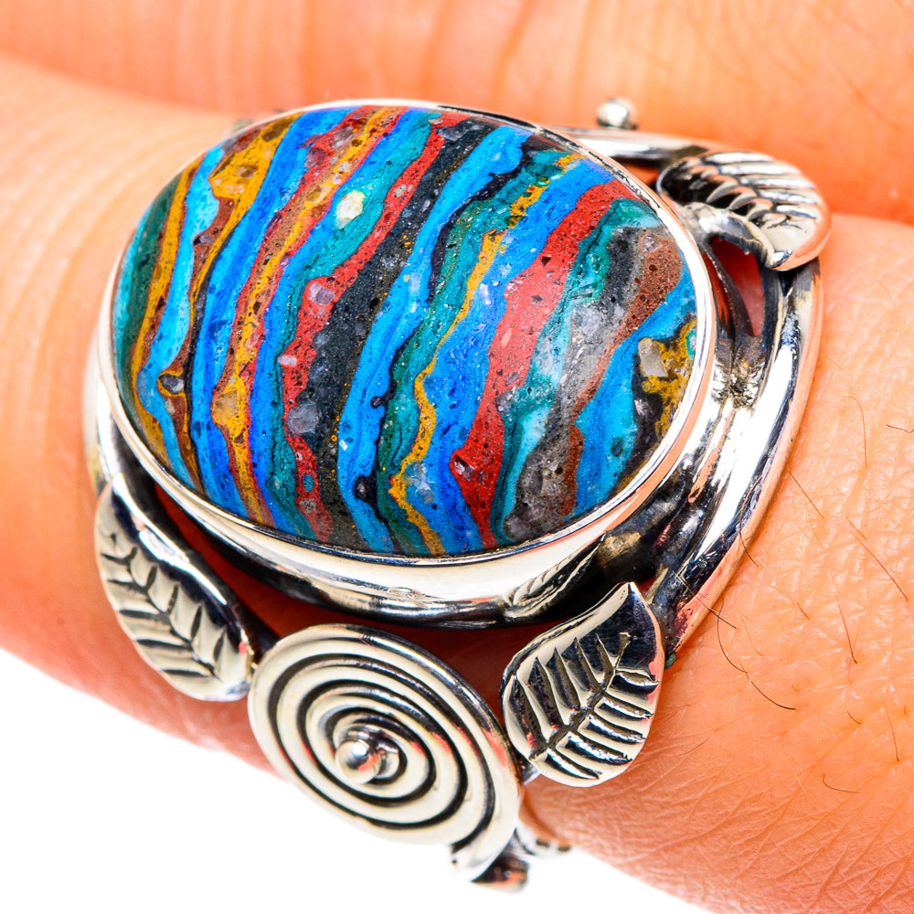Rainbow Calsilica Rings handcrafted by Anasilvercos - RING95845