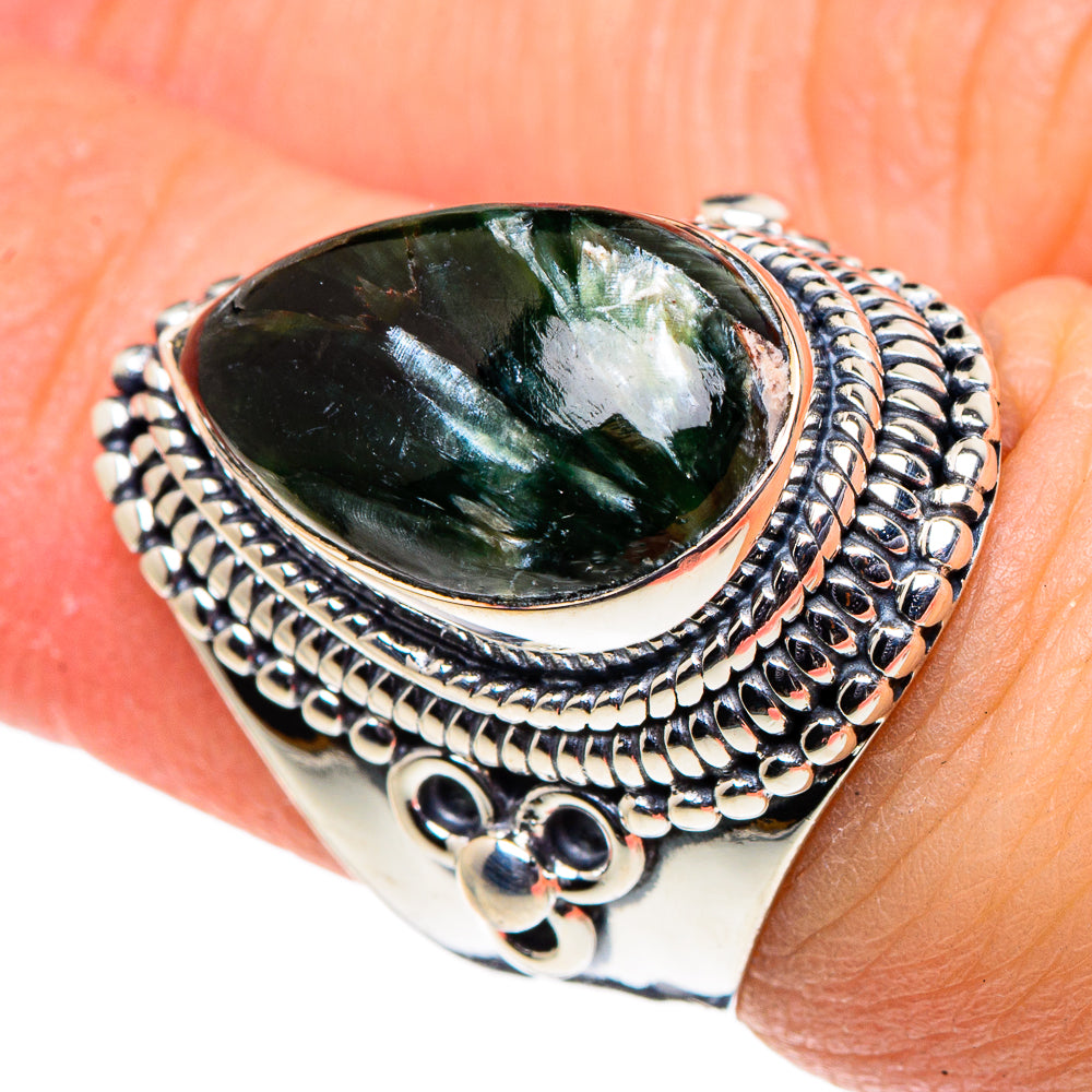 Seraphinite Rings handcrafted by Anasilvercos - RING95901