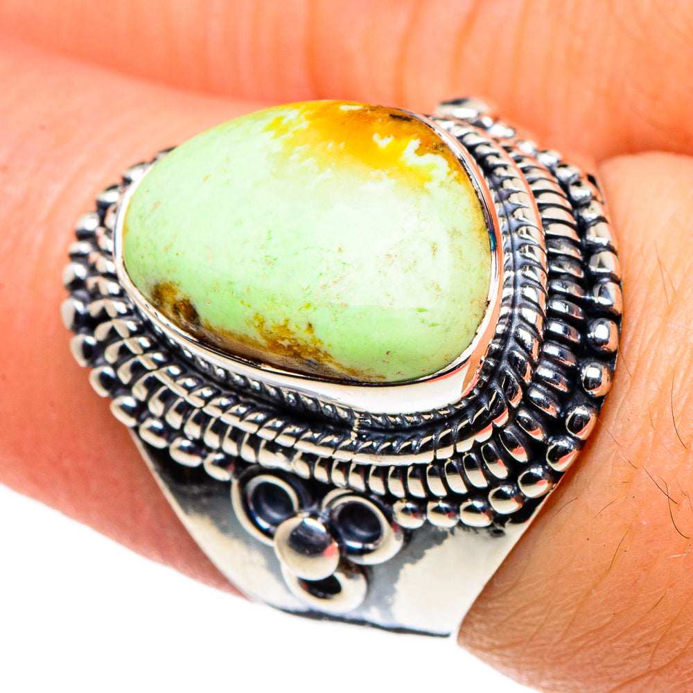 Lemon Chrysoprase Rings handcrafted by Anasilvercos - RING95909
