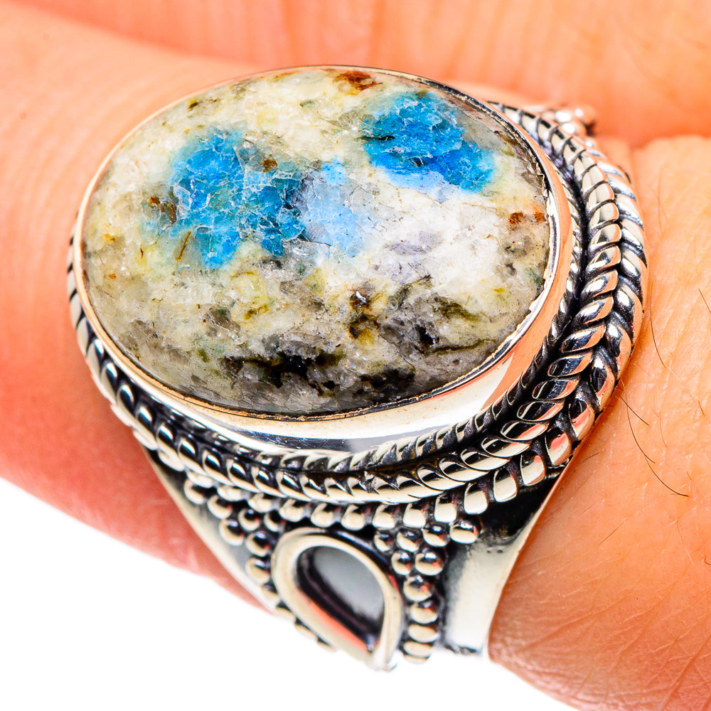 K2 Blue Azurite Rings handcrafted by Anasilvercos - RING95925