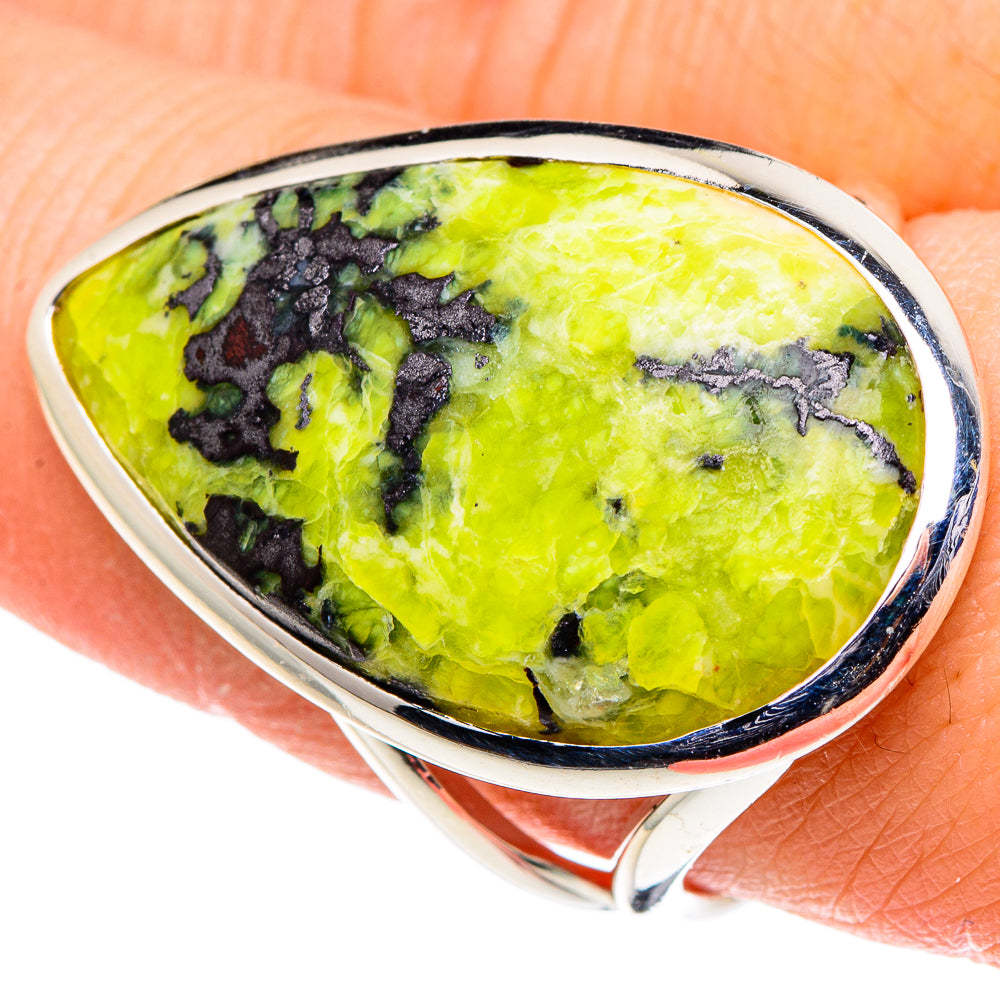 African Green Opal Rings handcrafted by Anasilvercos - RING95933