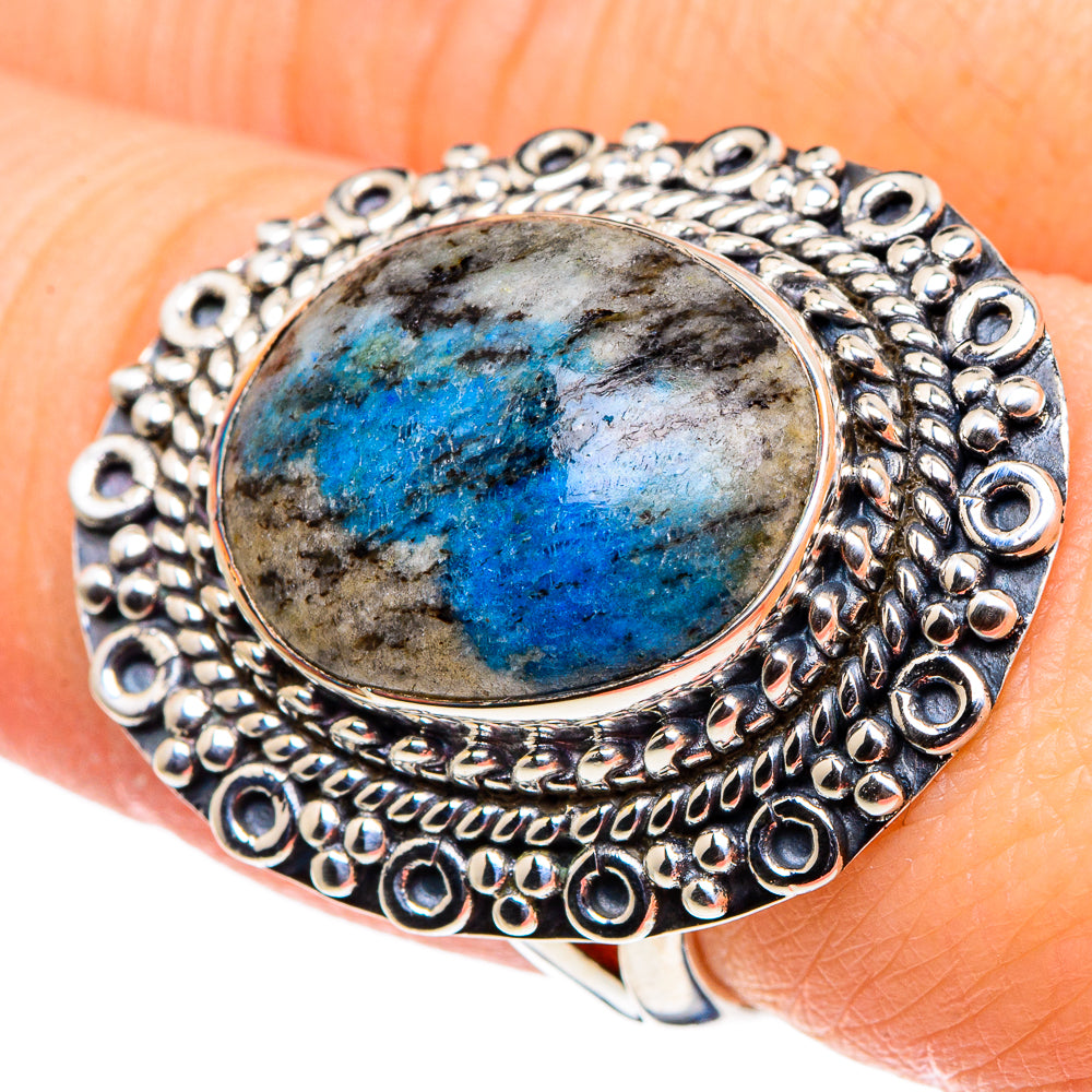 K2 Blue Azurite Rings handcrafted by Anasilvercos - RING95942