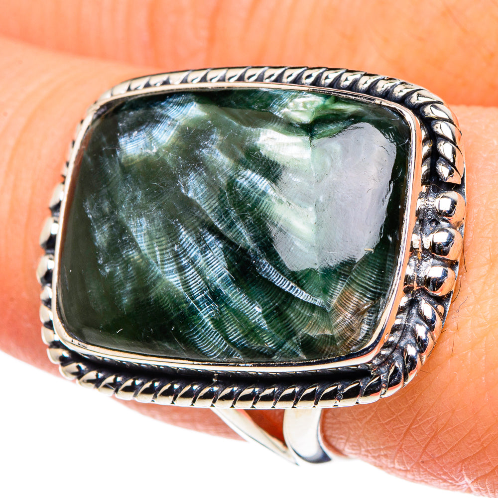 Seraphinite Rings handcrafted by Anasilvercos - RING95947