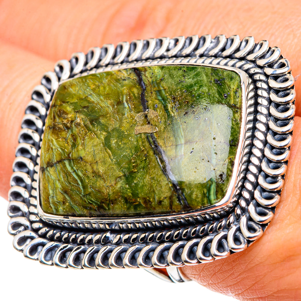 African Green Opal Rings handcrafted by Anasilvercos - RING96002