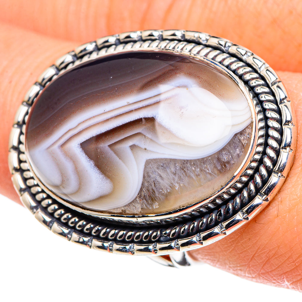Botswana Agate Rings handcrafted by Anasilvercos - RING96004