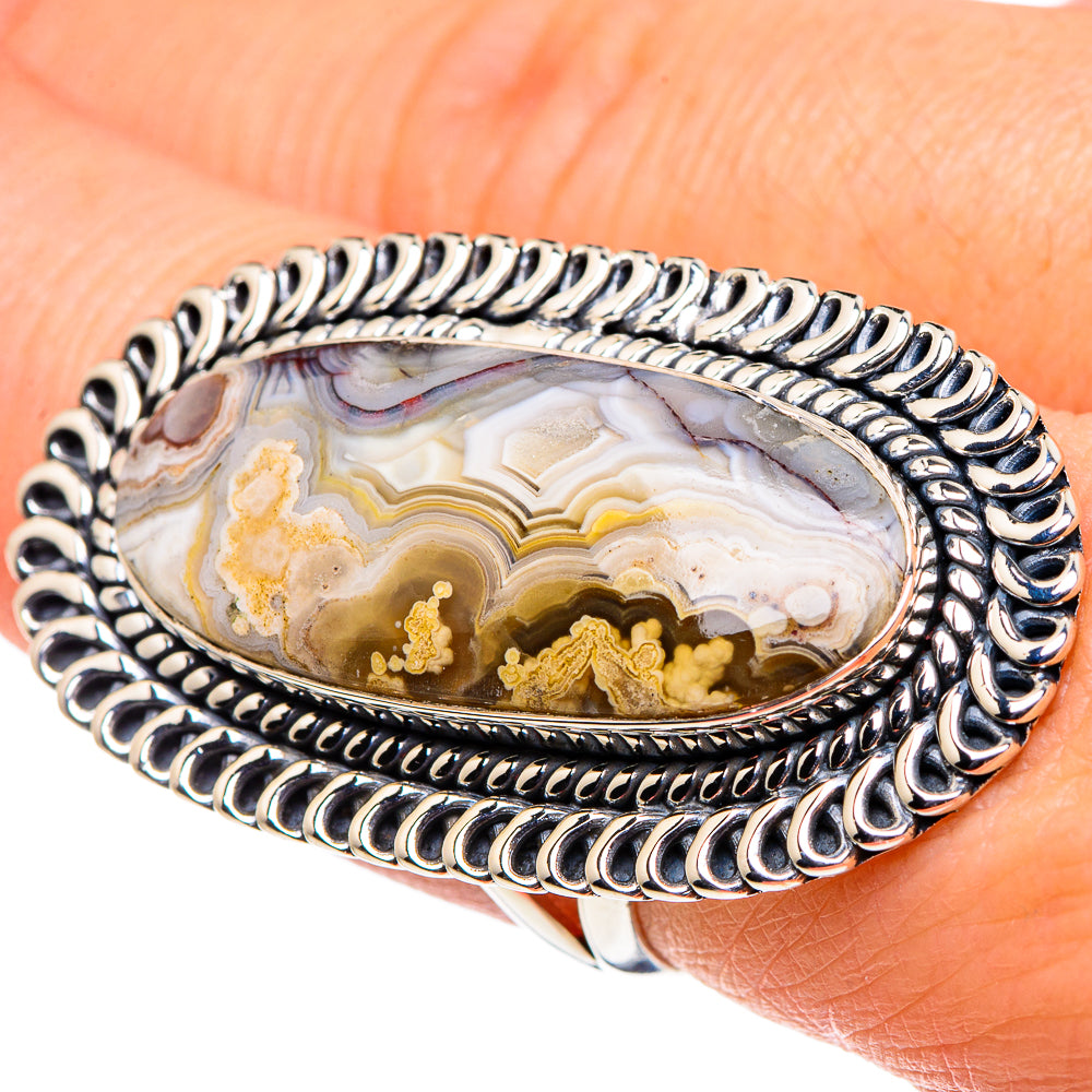 Laguna Lace Agate Rings handcrafted by Anasilvercos - RING96005