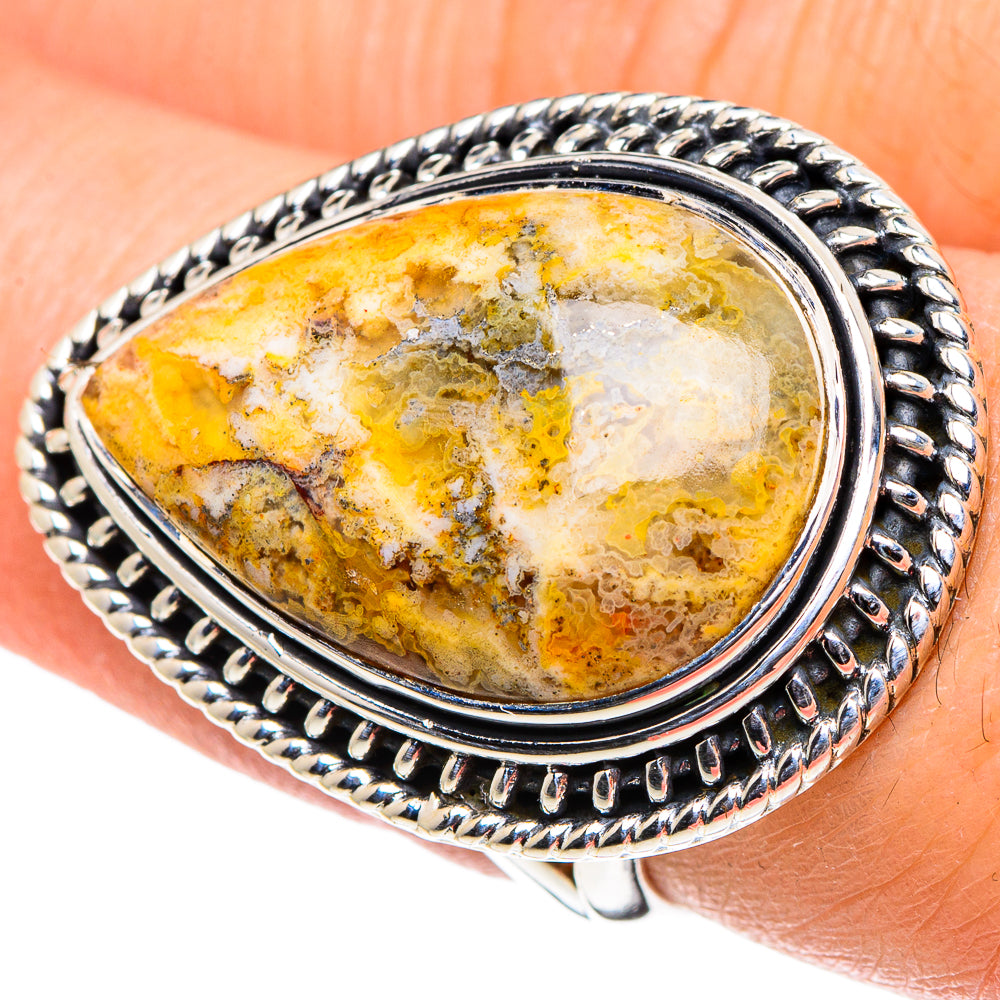 Plume Agate Rings handcrafted by Anasilvercos - RING96010