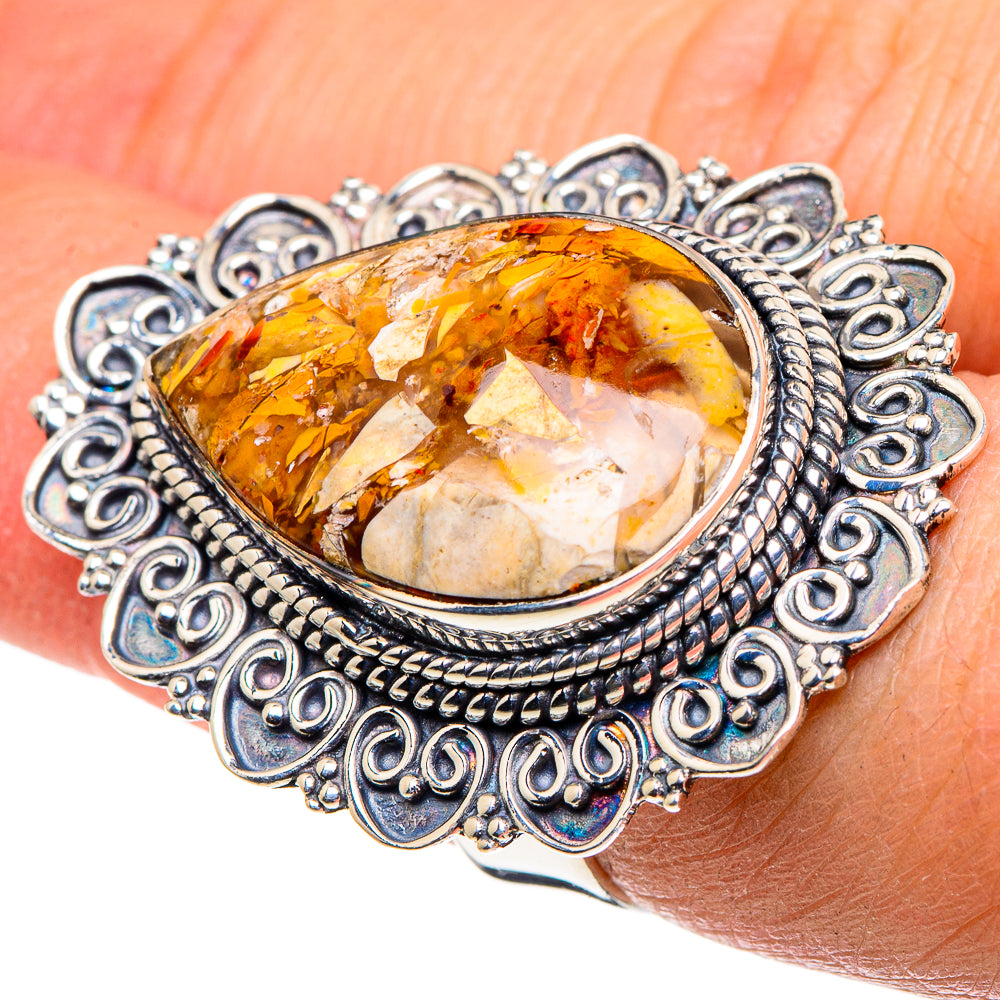 Brecciated Mookaite Rings handcrafted by Anasilvercos - RING96012