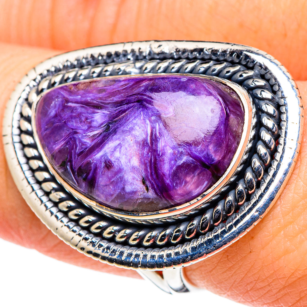 Charoite Rings handcrafted by Anasilvercos - RING96017