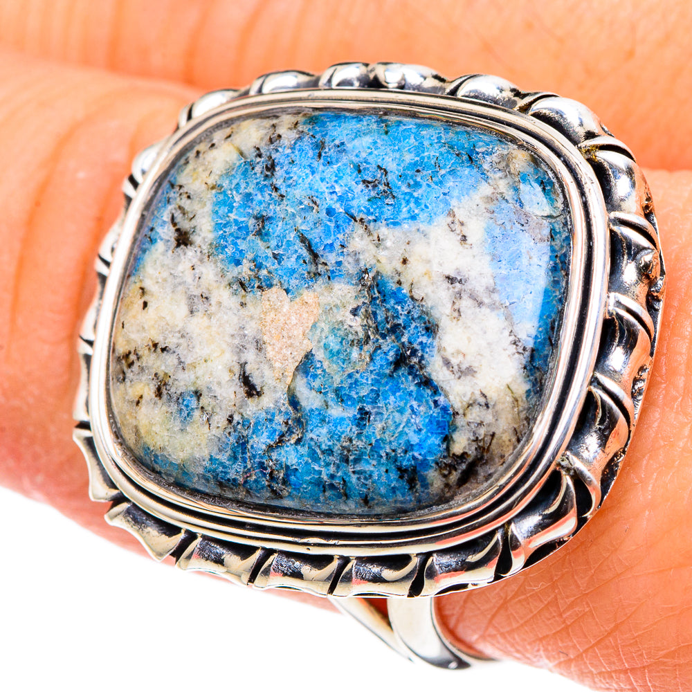 K2 Blue Azurite Rings handcrafted by Anasilvercos - RING96030