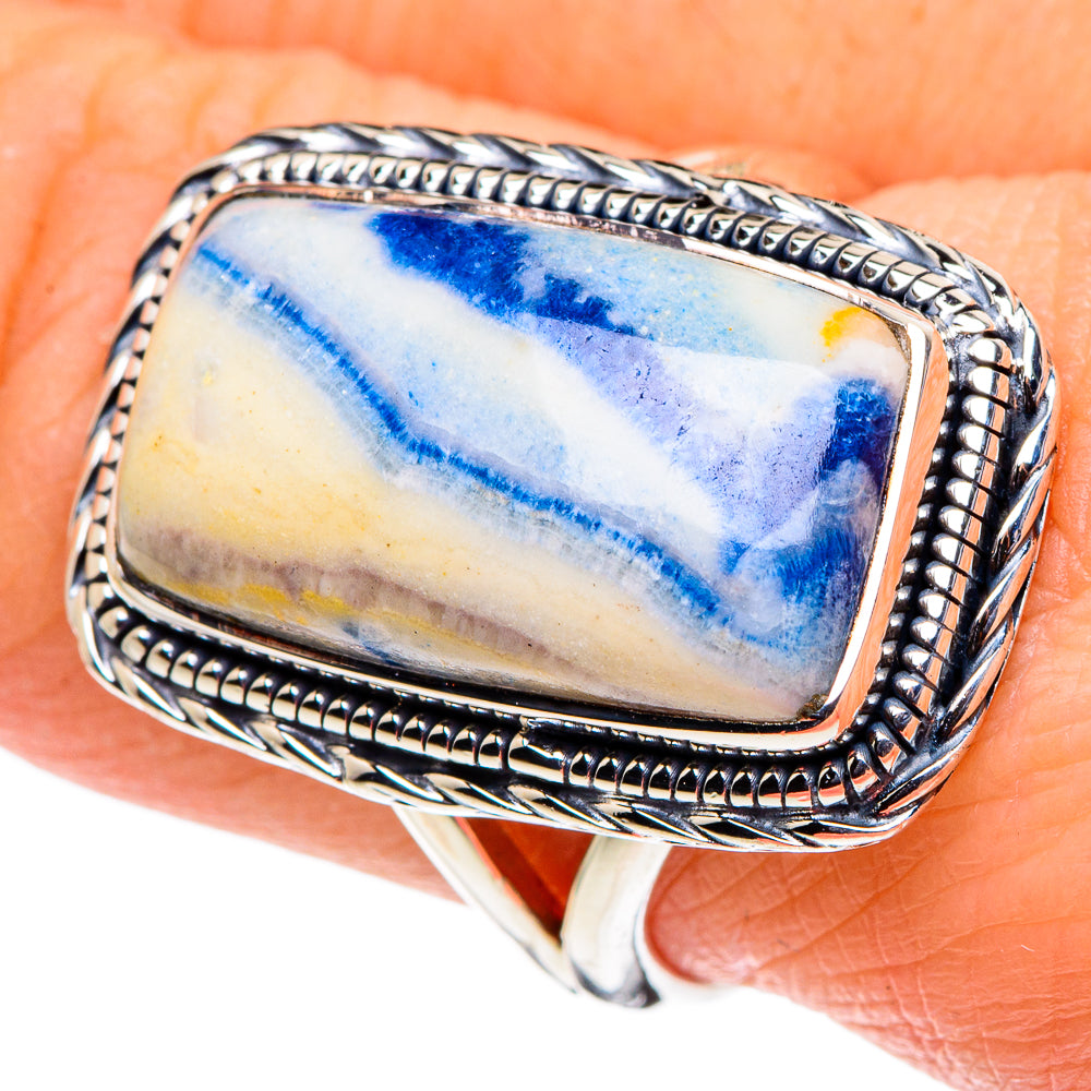 Blue Scheelite Rings handcrafted by Anasilvercos - RING96032