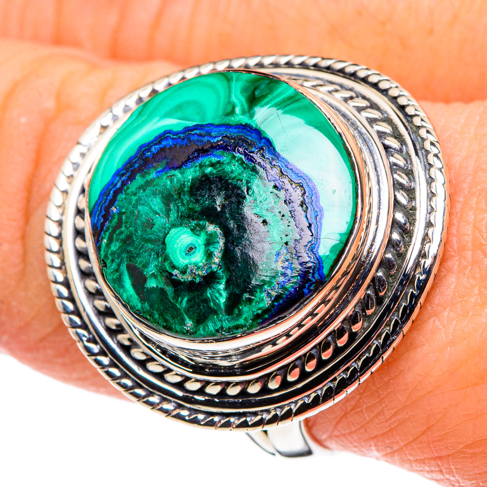 Malachite In Chrysocolla Rings handcrafted by Anasilvercos - RING96040