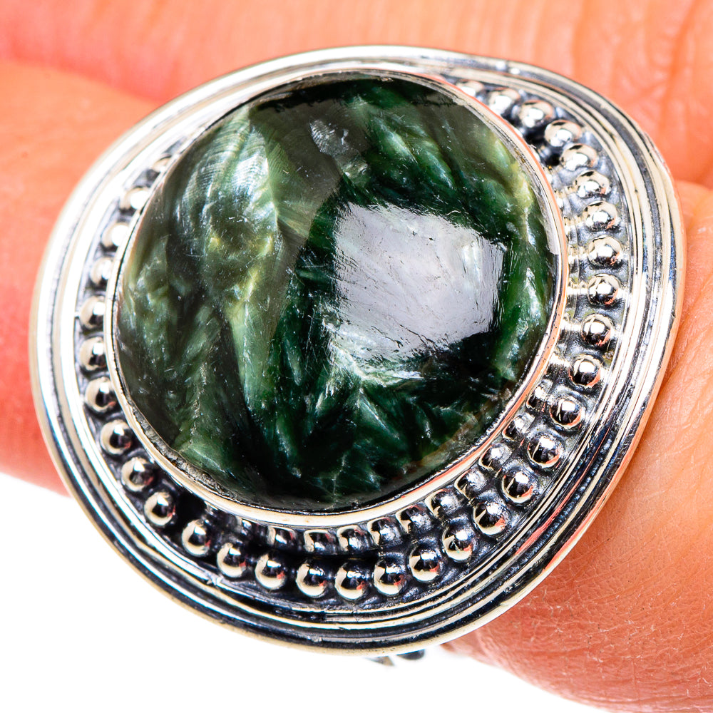 Seraphinite Rings handcrafted by Anasilvercos - RING96041