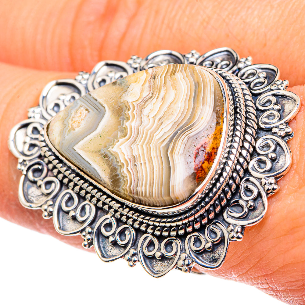 Laguna Lace Agate Rings handcrafted by Anasilvercos - RING96062