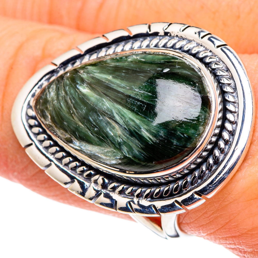 Seraphinite Rings handcrafted by Anasilvercos - RING96074