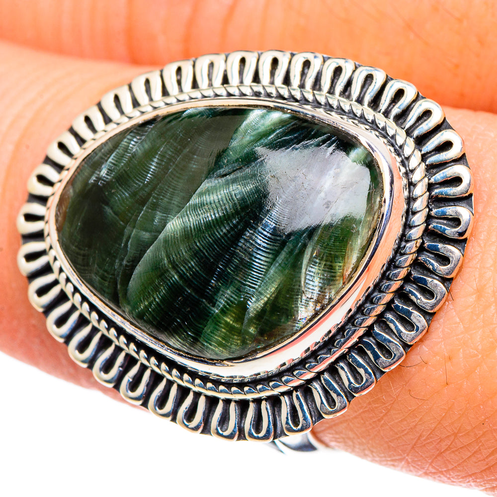 Seraphinite Rings handcrafted by Anasilvercos - RING96078