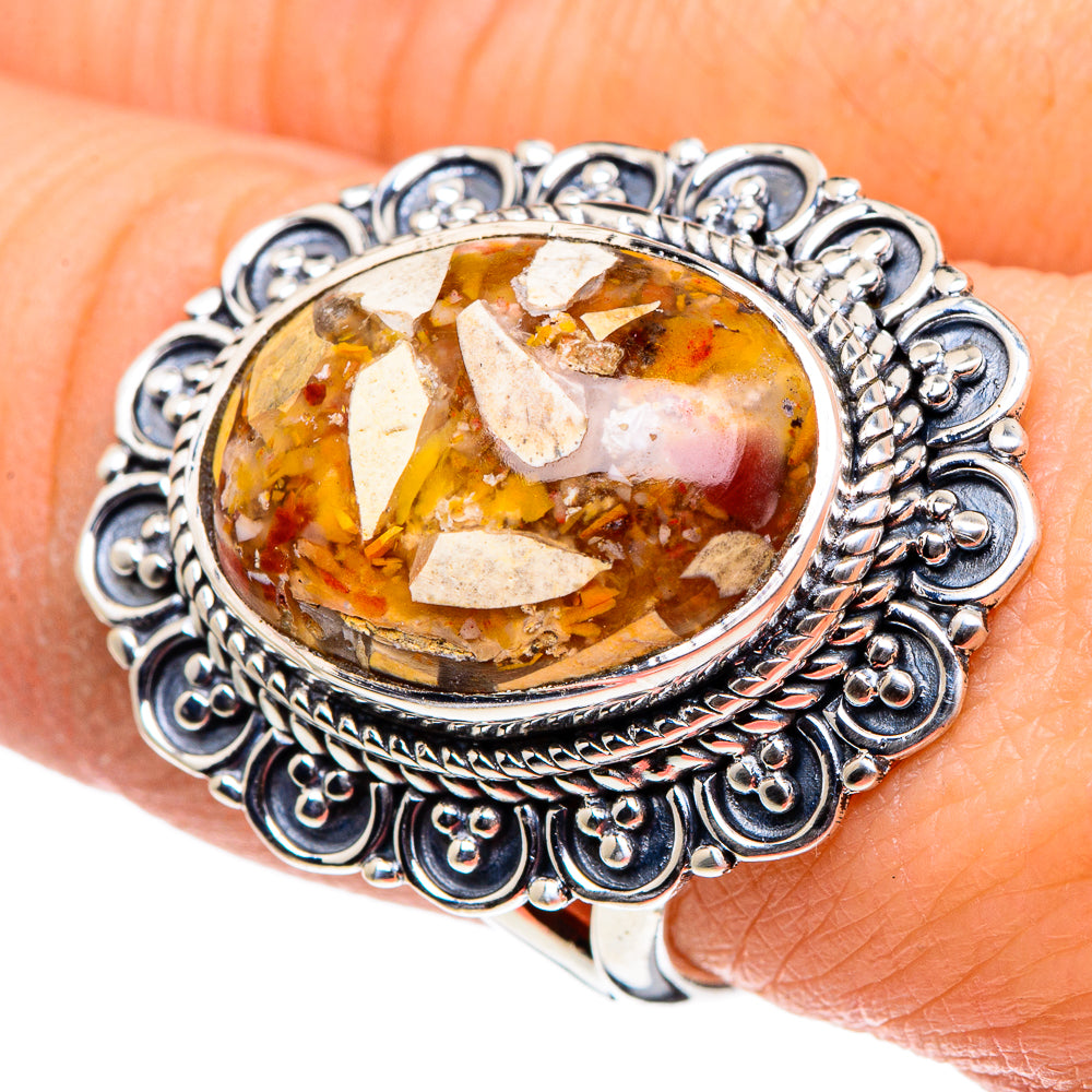 Brecciated Mookaite Rings handcrafted by Anasilvercos - RING96093