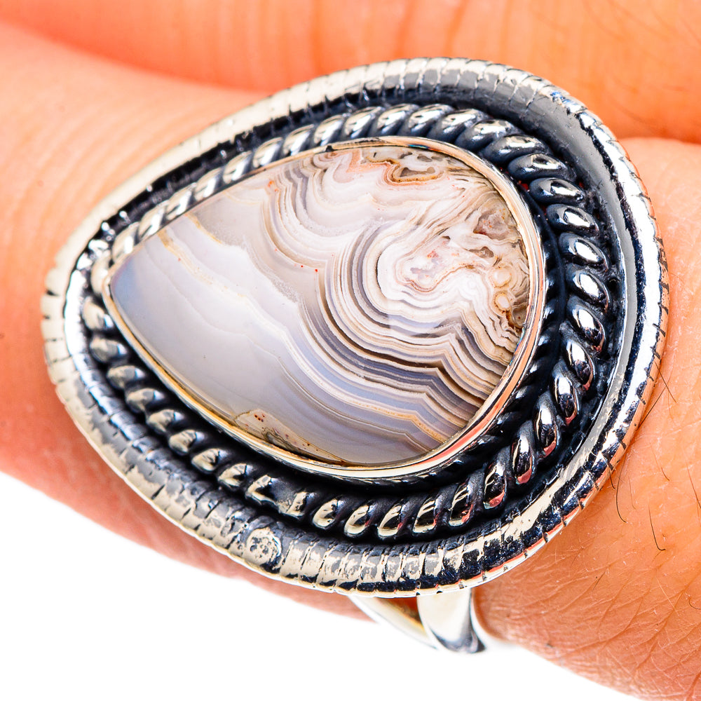 Laguna Lace Agate Rings handcrafted by Anasilvercos - RING96105