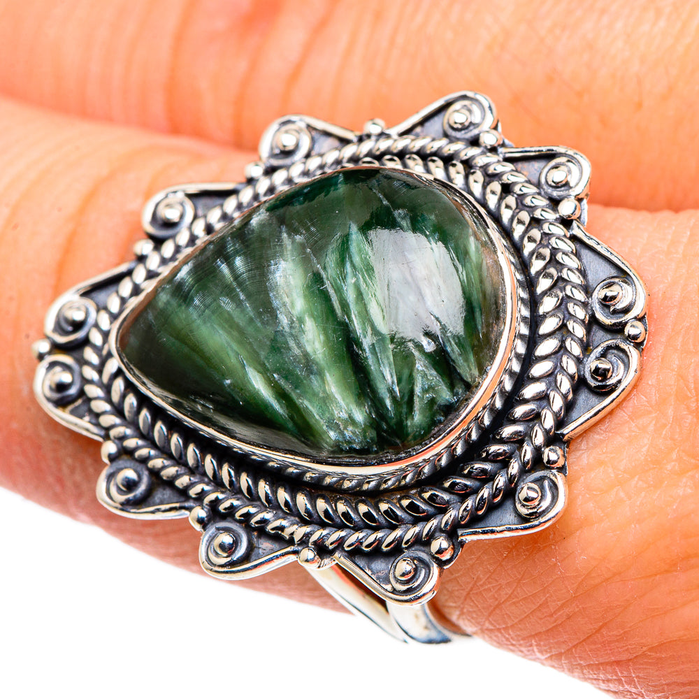Seraphinite Rings handcrafted by Anasilvercos - RING96118