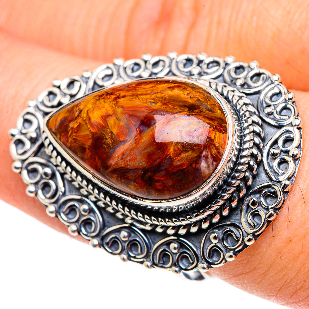 Golden Pietersite Rings handcrafted by Anasilvercos - RING96124