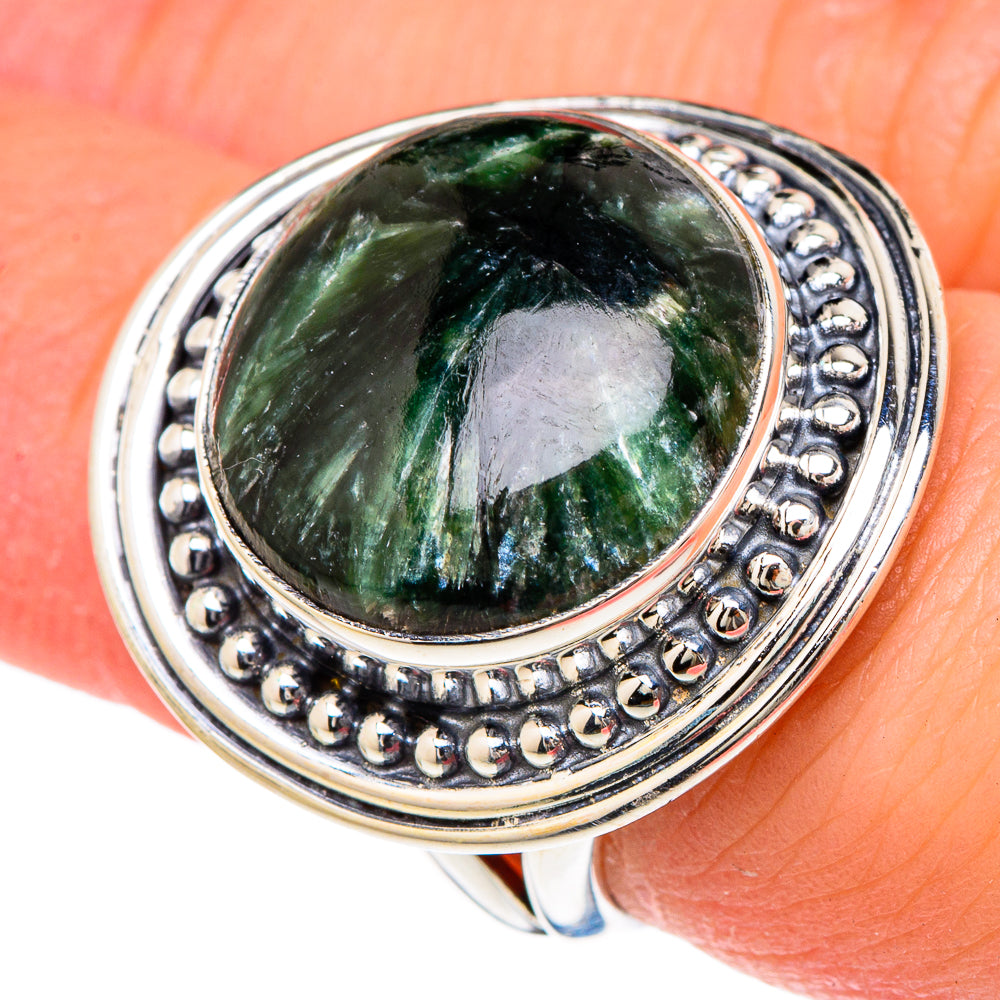 Seraphinite Rings handcrafted by Anasilvercos - RING96145