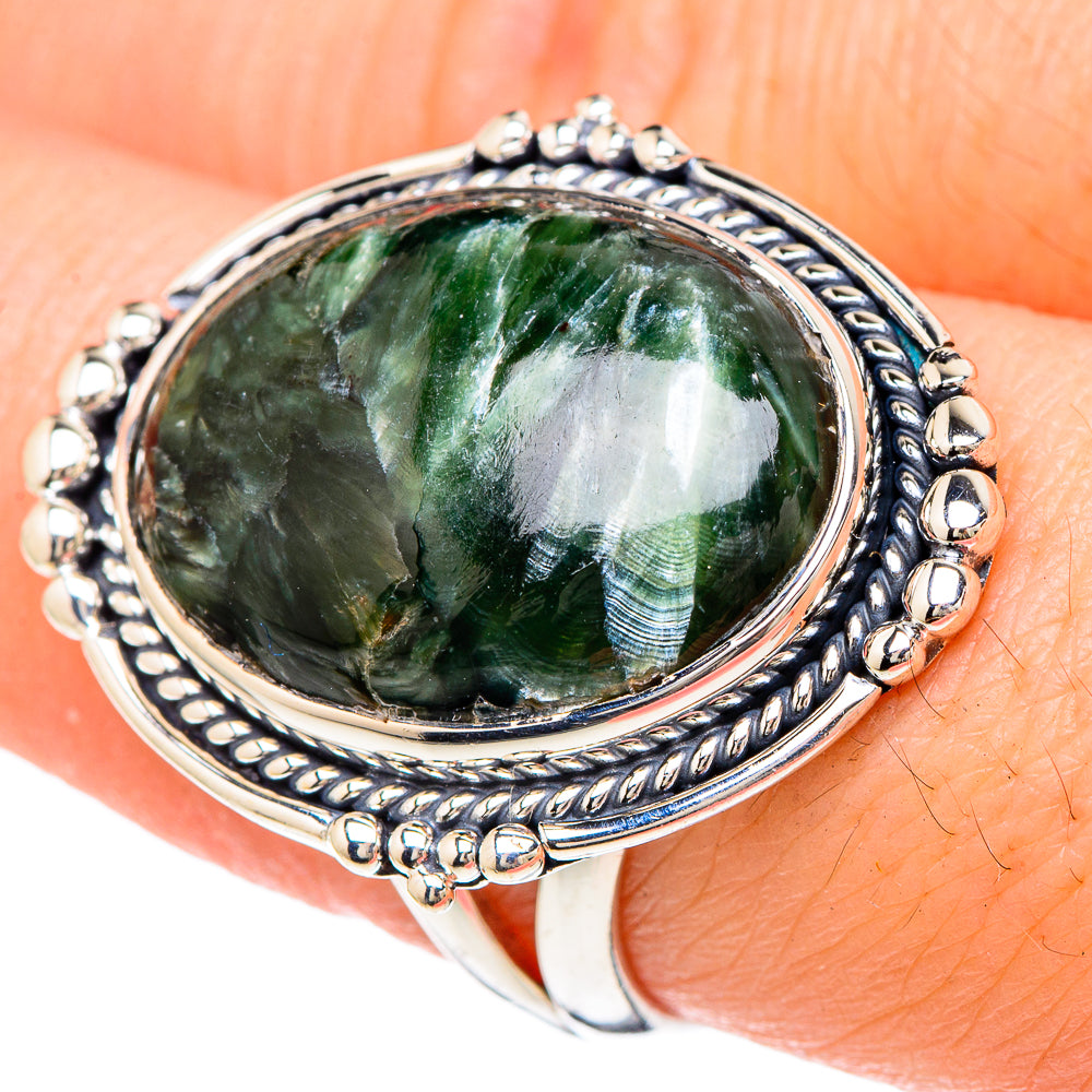Seraphinite Rings handcrafted by Anasilvercos - RING96153