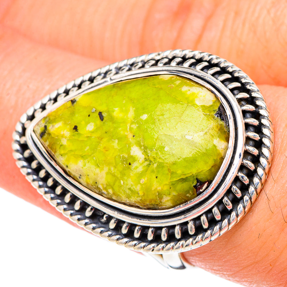 African Green Opal Rings handcrafted by Anasilvercos - RING96178