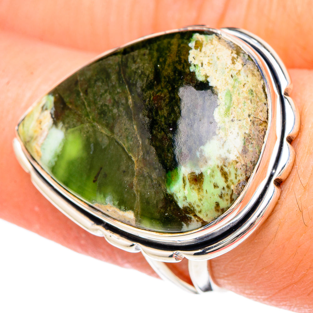 Australian Green Opal Rings handcrafted by Anasilvercos - RING96189