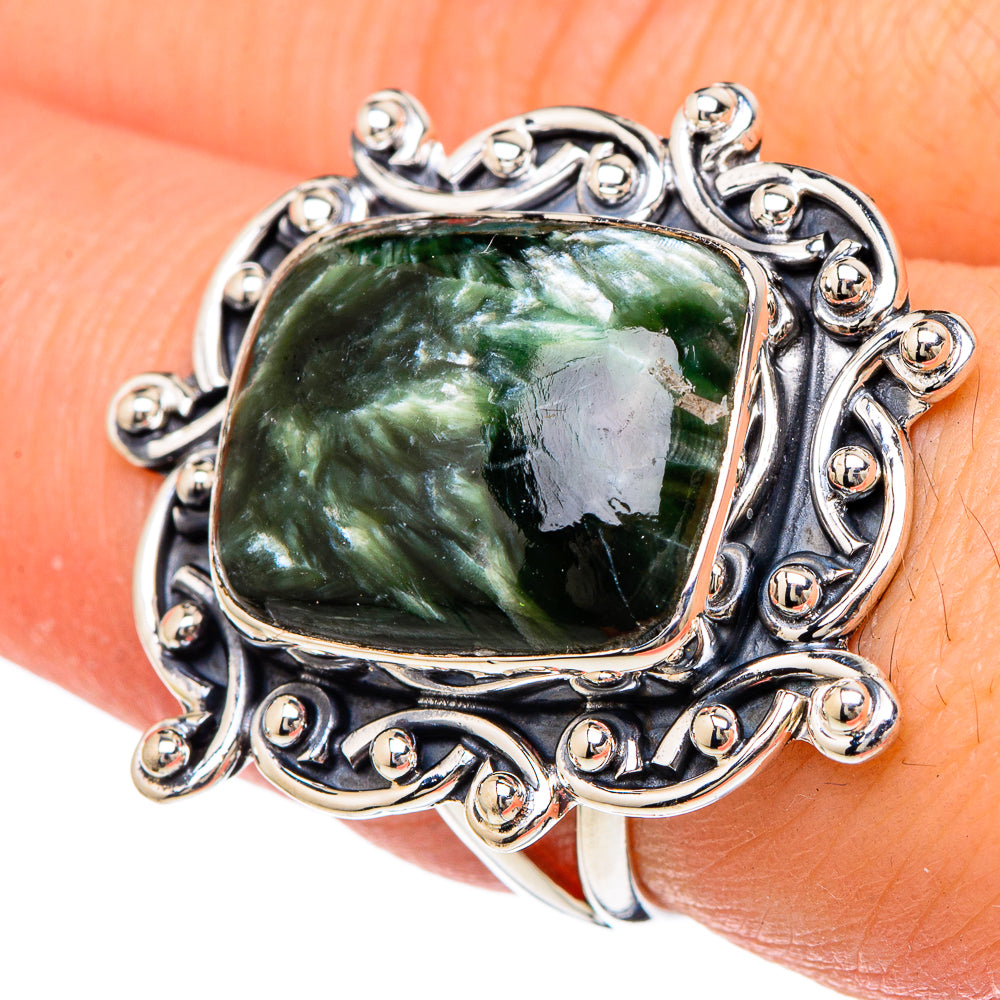 Seraphinite Rings handcrafted by Anasilvercos - RING96192