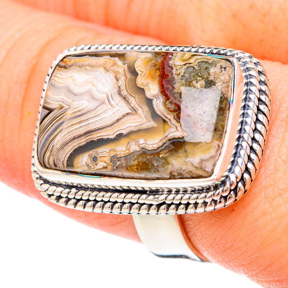 Laguna Lace Agate Rings handcrafted by Anasilvercos - RING96223