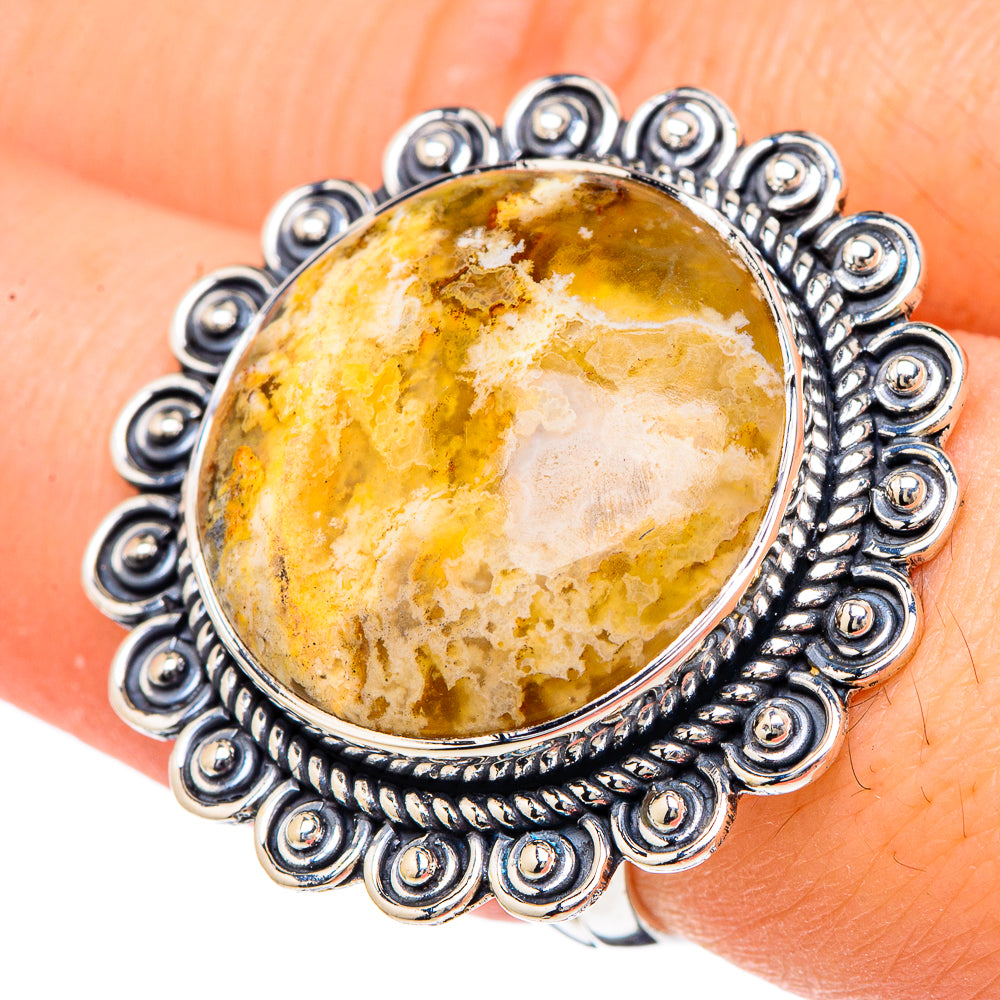 Plume Agate Rings handcrafted by Anasilvercos - RING96228