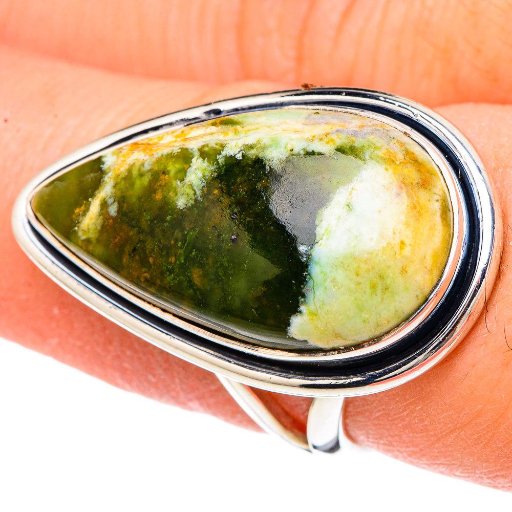 Australian Green Opal Rings handcrafted by Anasilvercos - RING96244