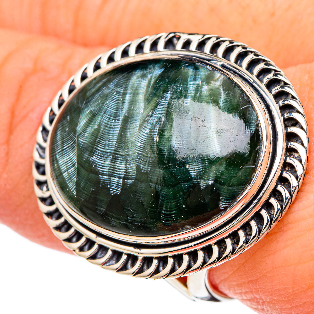 Seraphinite Rings handcrafted by Anasilvercos - RING96245