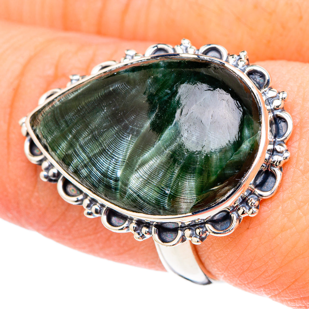 Seraphinite Rings handcrafted by Anasilvercos - RING96246