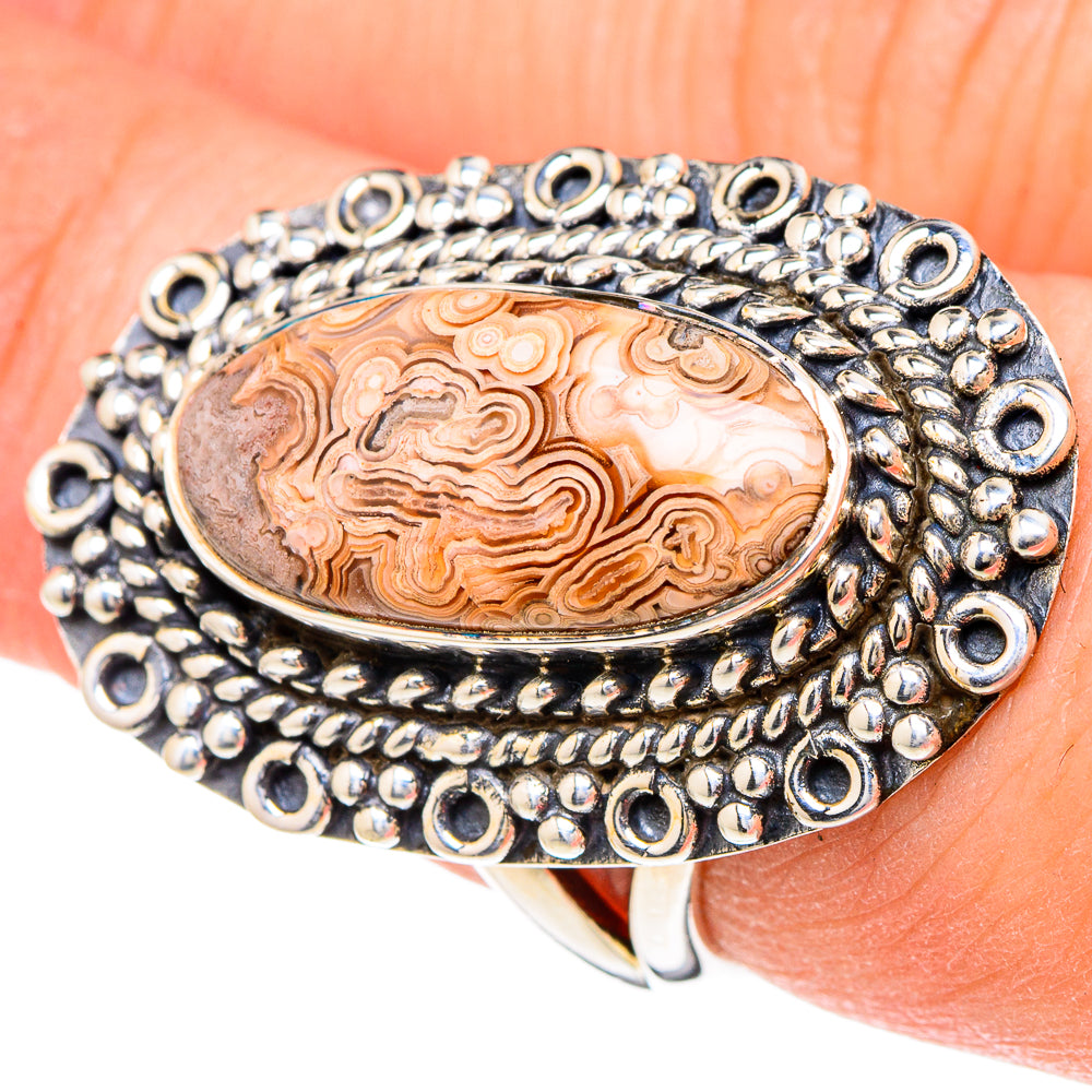Laguna Lace Agate Rings handcrafted by Anasilvercos - RING96253