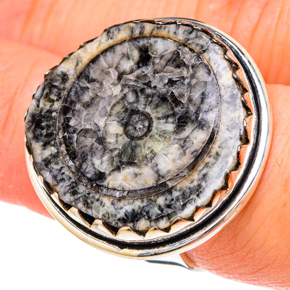 Goniatite Fossil Rings handcrafted by Anasilvercos - RING96286