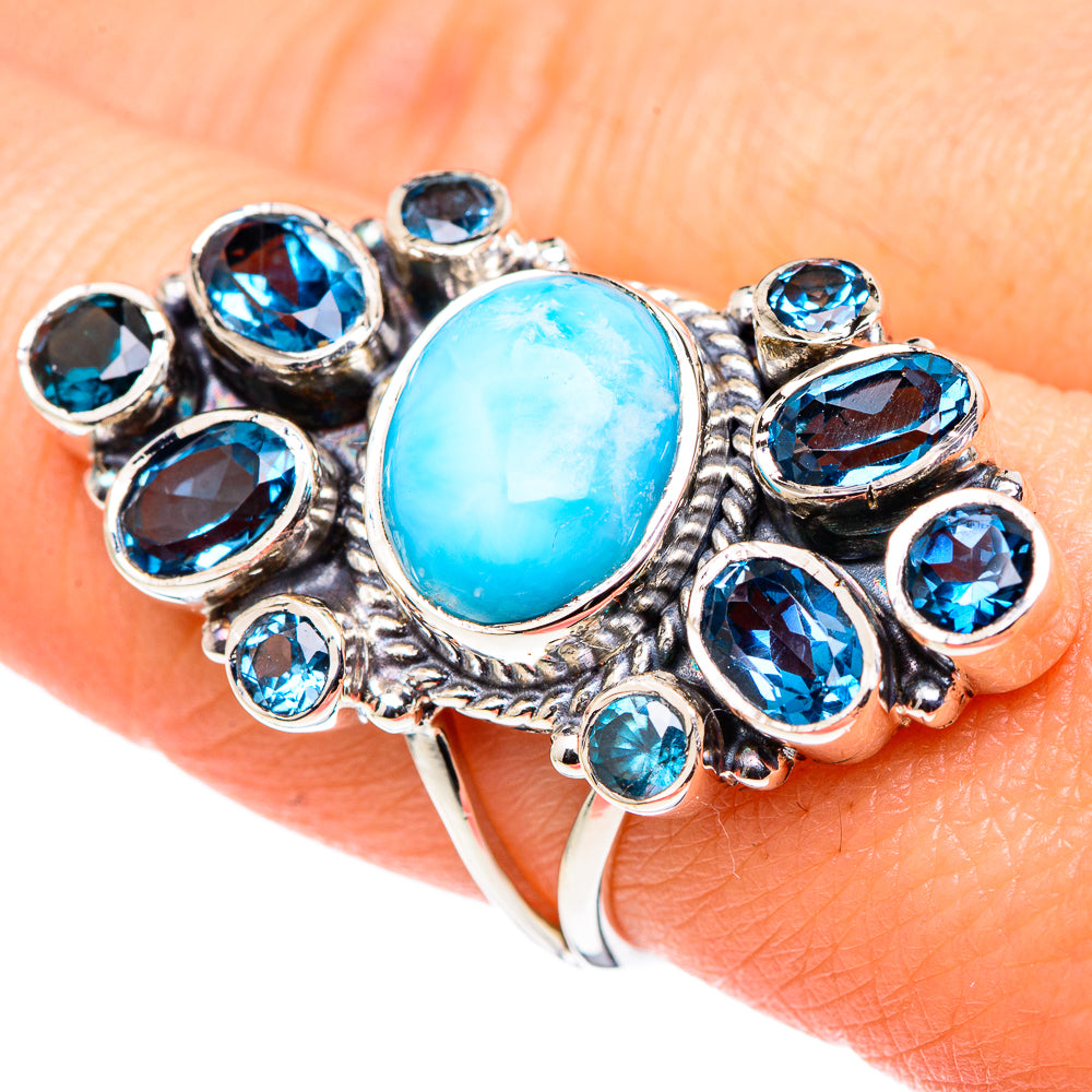 Aquamarine, Tanzanite Rings handcrafted by Anasilvercos - RING96307