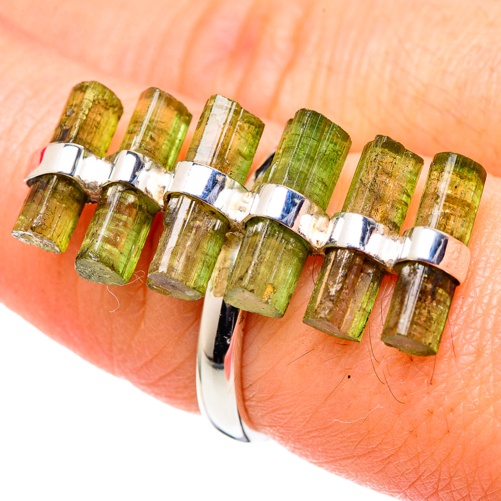 Green Tourmaline Rings handcrafted by Anasilvercos - RING96315