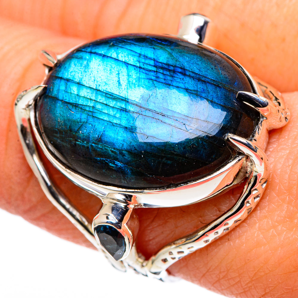 Labradorite, Amethyst Rings handcrafted by Anasilvercos - RING96334