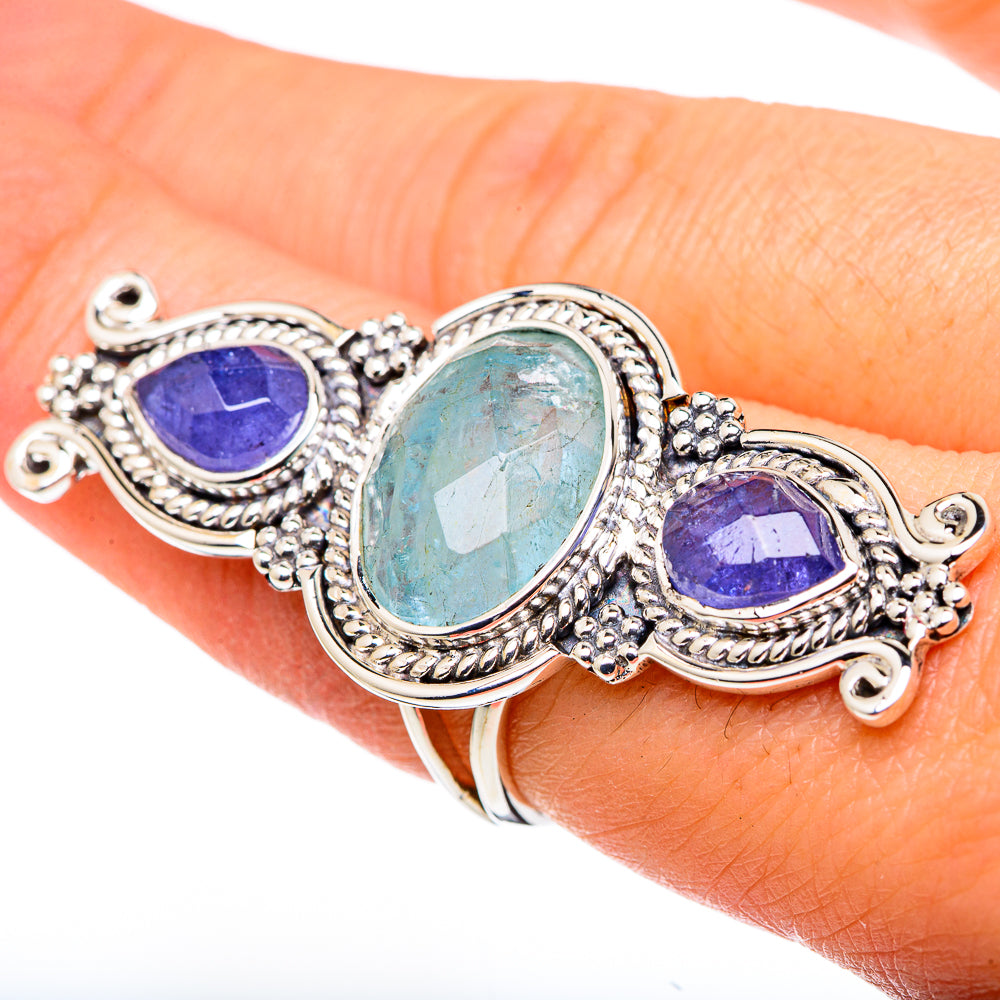 Labradorite, Amethyst Rings handcrafted by Anasilvercos - RING96335